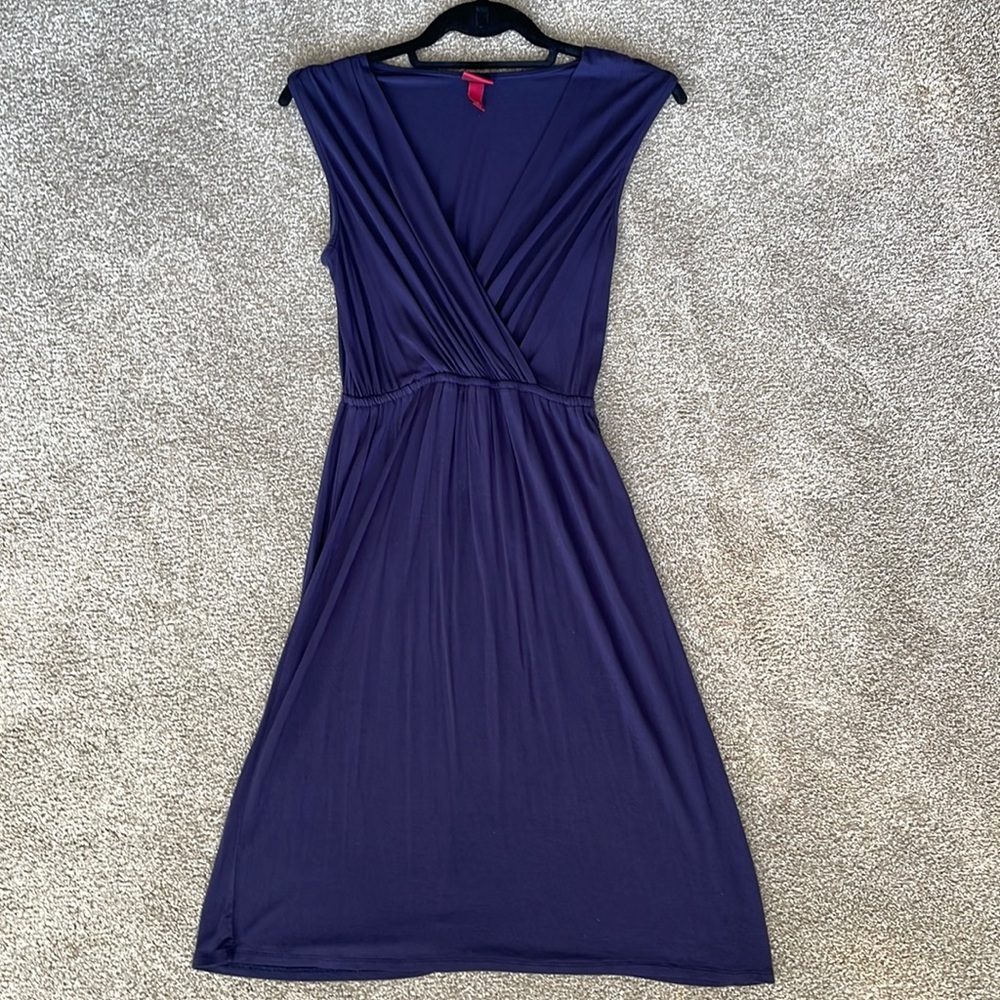 Merona faux wrap dress w stretch in navy sz XS